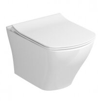 Pakabinamas WC puodas RAVAK Classic RimOff su plonu dangčiu Classic SLIM soft close, GL20X01671