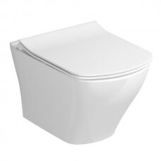 Pakabinamas WC puodas RAVAK Classic RimOff su plonu dangčiu Classic SLIM soft close, GL20X01671