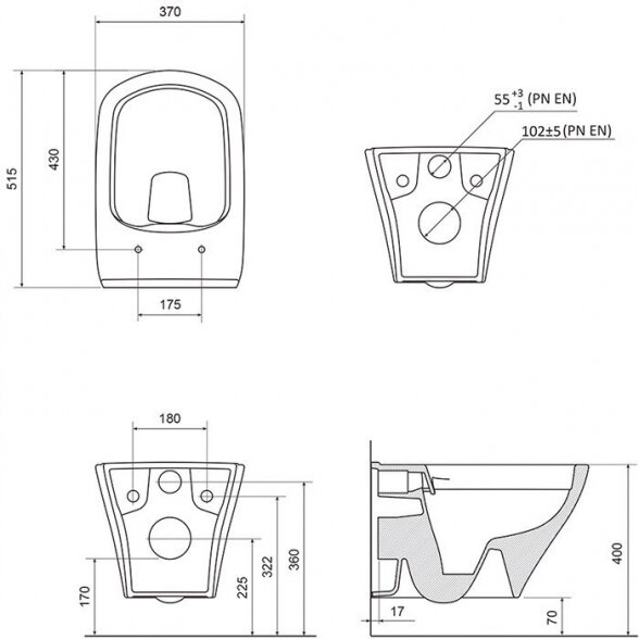 Pakabinamas WC puodas RAVAK Classic RimOff su plonu dangčiu Classic SLIM soft close, GL20X01671 3