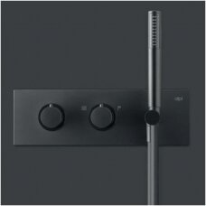 Potinkinis termostatinis vonios / dušo maišytuvas su rankiniu dušeliu ALPI Blue chromuota / balta / juoda / nikelis