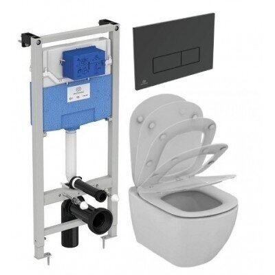 Potinkinis WC komplektas IDEAL STANDARD (6 in 1), juodas mygtukas