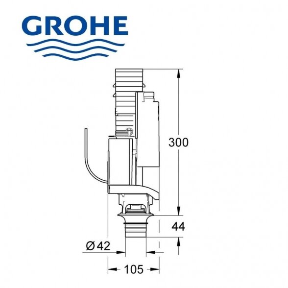 Potinkinio bakelio nuleidimo vožtuvas GROHE Retro-fit set dual flush, 38736000 1