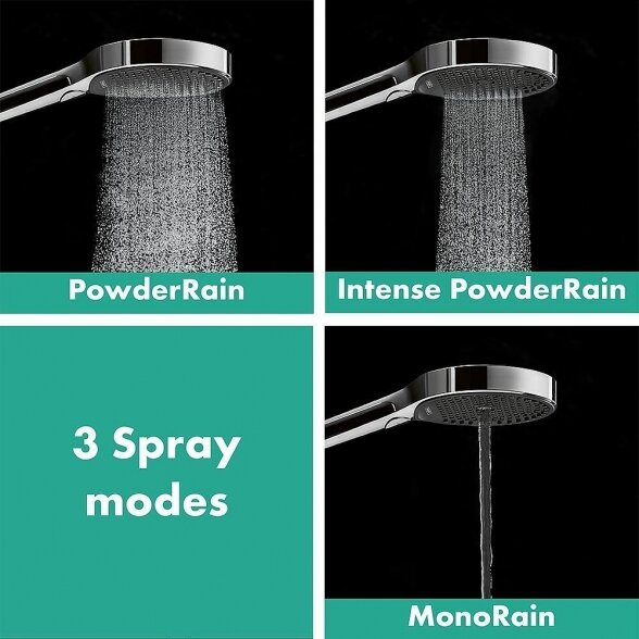 Potinkinis termostatinis dušo 4 in 1 komplektas HANSGROHE Rainfinity Showerpipe 360 1jet, chrome 3