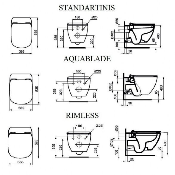 Potinkinis WC rėmo komplektas ALCADRAIN (4 in 1) + pakabinamas unitazas su dangčiu IDEAL STANDARD Tesi su AquaBlade 10