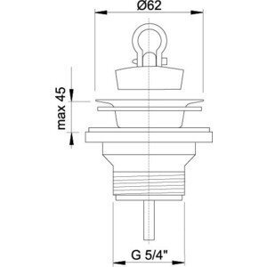 Praustuvo sifono ventilis ALCAPLAST 1 1/4" (39) su kamščiu 1